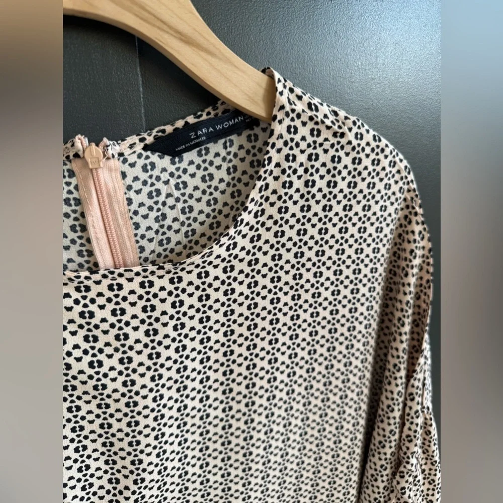 Zara Woman Animal Geometric Print Dress Tunic • L • wide sleeve/wing